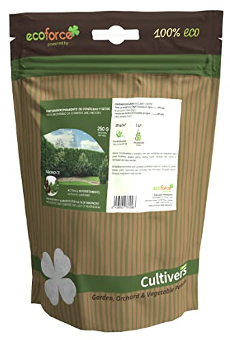 Antimarronamento conifere e siepi da 250 g. Fertilizzante ecologico preventivo e curativo contro ingiallimento e arronamento ideale per Conifere, Abeti, pini, cedri tuosi cipressi, ecc.