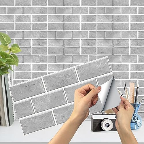 Nswayy 18 Pegatinas Autoadhesivas para Azulejos,Papel Paredes Decoración Revestimiento Pared Adhesivo Baldosas Adhesivas Azulejos Adhesivos Cenefa Adhesiva Cocina Baño Pared