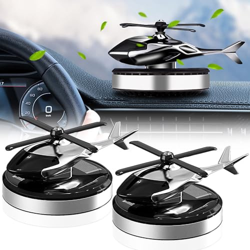 KaiDengZhe Auto-Lufterfrischer-Diffusor, kreativer Hubschrauber Solarenergie rotierend Aromatherapie Luftfahrt Al Legierung starker Solar-Auto-Diffusor mit Geruchsbeseitiger-Technologie für 2 Stück