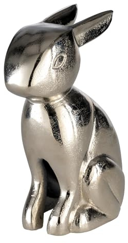 EGLO LIVING Osterdeko Hase Vohilava, Deko Figur Ostern Frühling | Frühlingsdeko Osterhase, elegante Tischdeko, Osterfigur aus Aluminium in Silber, 22 cm