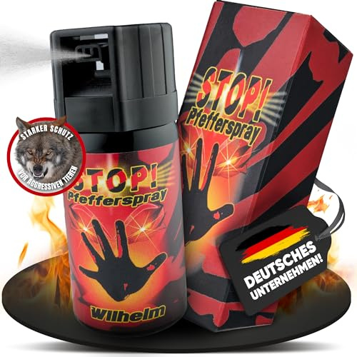 Wilhelm Pfefferspray Tierabwehr Selbstverteidigung CS Gas KO Spray hochdosiert (ca. 2 Mio. Scoville) effektives Verteidigungsspray