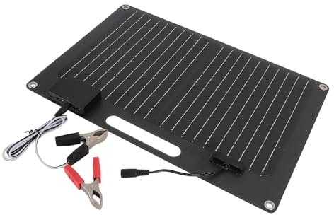 Panel Solar Portátil de 100 W, Salidas USB, Carga Rápida, Cargador de Panel Solar de Alta Eficiencia para Banco de Energía, Teléfono, Portátil, RV, Viaje en