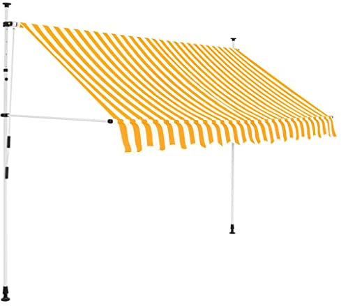 Home & Garden Markise, manuell einziehbar, 300 cm, orange und weiße Streifen