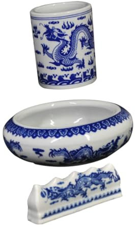 VILLCASE Stiftschalen Kalligraphie-tintenschale Tintenfass und Stiftständer Pinsel Stifthalter Schreibpinsel Traditionelles Im Chinesischen Stil