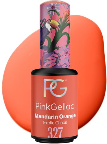 Pink Gellac Gel Nagellack UV - 327 Mandarin Orange 8 ml - Gelnagellack für UV Lampe - Orange - Einfache Anwendung Nail Polish für 14 Tage Salonqualität - Veganer Gellack Made in Holland