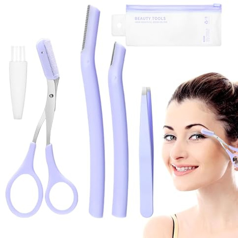 Augenbrauenschere mit Kamm, Augenbrauen-Set für die Damenpflege - Augenbrauen-Trimm-Set, Kamm, Schere,Augenbrauen-Set für Männer und Frauen, Augenbrauenschneider für Frauen, Entfernung eingewachsener