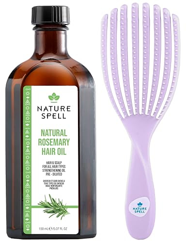 Nature Spell Rosemary Oil for Hair Growth with Detangling Brush, 150ml