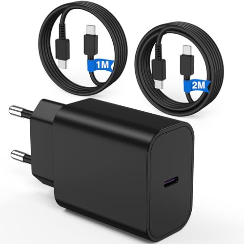 Chargeur Rapide Type C, 45W Samsung Chargeur Rapide et 1M+2M 60W câble de Charge Rapide, USB C câble pour Samsung Galaxy S25 Ultra/S25/S25+/S24+/S24 Ultra/S24/S24+/S23 Ultra/S22 Ultra/S21/S20