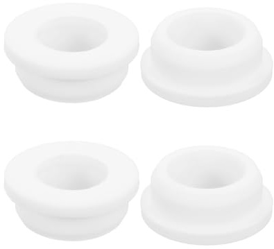 QUARKZMAN 4 Pezzi Occhielli in Gomma 30mm Foro di Perforazione, Passacavi Guarnizione 21mm ID Gommini Passacavo Scrivania Bianco Siliconica per Tappo Organizzare Filo Cablaggio Casa Auto