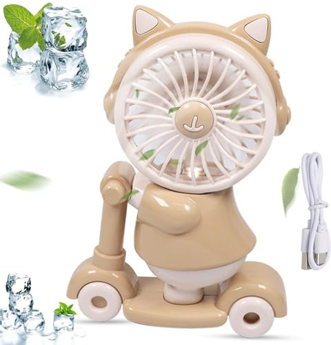 KOIROI Ventilatore Portatile, Mini Ventilatore USB Ricaricabile, Ventilatore da Scrivania con 2 livelli di Velocità, Piccolo Ventilatore Tascabile per Auto Esterno Campeggio Passeggino Ufficio