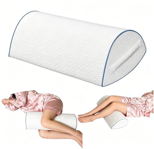 Nockovi Kniekissen für Rückenschläfer, ergonomischer Kontur-Memory-Foam-Keil, zur Linderung nach Operationen und Rückenschmerzen, maschinenwaschbarer Bezug (weiß)