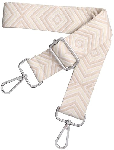 Schultergurt für Tasche Verstellbarer Taschengurte zum Wechseln, Taschengurt Breit 3.8cm mit Silber Karabiner für Damen Crossbody Handtasche, Beige