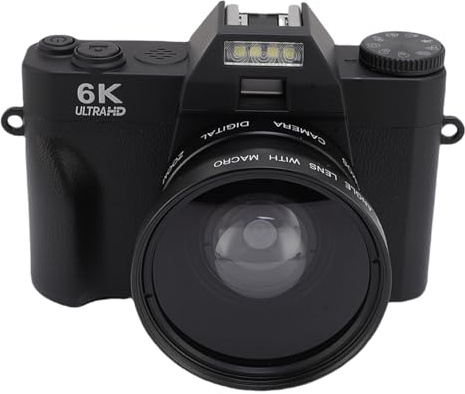YUEHISY Appareil Photo Numérique 6K pour Photographie, 64 MP WiFi Autofocus Vidéo Camara avec écran Flip 180 °, 16x Zoom, Conception Compacte pour Voyager, Carte Mémoire 32 Go