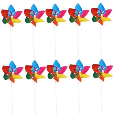 Toddmomy 25pièces Moulins à Vent Hexagonaux Colorés pour Garçon Fille Jouets Décoratifs Dynamiques pour Jardin Fête Et Extérieur Jouet Garçon Fille Attrayant Et Festif