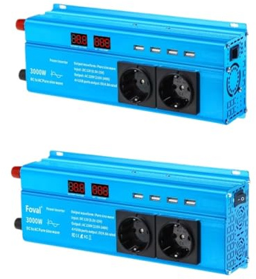 Onduleur Sinusoïdal Pur 3000 W 12 V CC vers 110 V CA 220 V CA 230 V CA Convertisseur D'affichage LED Transformateur Prises Convertisseur(12V-220V EU)