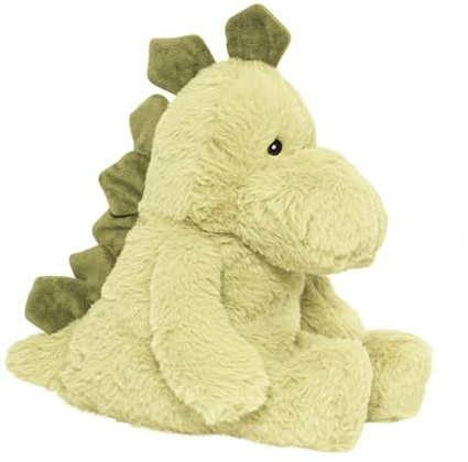 PLIC - Doudou Bouillotte Dinosaure, Peluche Chauffante Micro-Ondes, Sac de Billes Amovible, Chaud & Froid pour Coliques & Bobos, Housse Lavable
