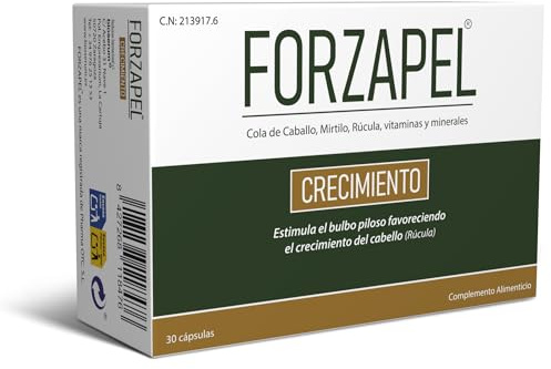Fozapel Crecimiento 30 Cápsulas - Estimula el Folículo Piloso Favoreciendo el Crecimiento del Cabello - con Rúcula, Cola de Caballo, Mirtilo, Vitaminas B6 y B8 y Zinc