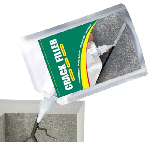 Relleno De Grietas De Concreto: Compuesto Impermeable De Servicio Pesado Con Recubrimiento De Secado Rápido, Potente Mezcla Adhesiva Para Reparaciones Duraderas | Para El Sótano Entrante Garaje Cocina