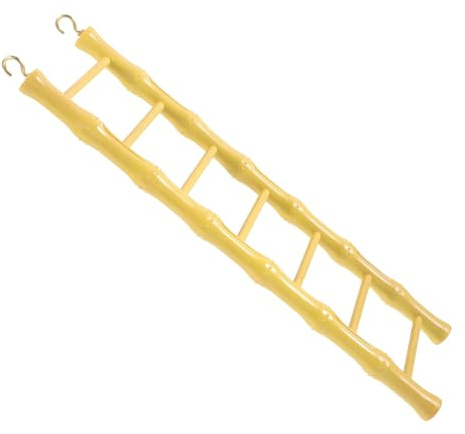 POPETPOP Échelle Suspendue pour Hamsters et Perroquets Escalade Sécurisé Plastique Accessoire Ludique pour Cage Oiseaux et Petits Rongeurs Coloris Rustique