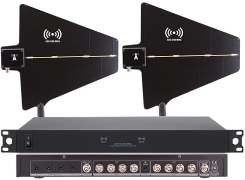 LJXFYSD UHF-Antennenverteilung, Drahtloser Signalverstärker, 8 Eingangs-/Ausgangsanschlüsse, 450-950MHz Frequenzabdeckung für Bühnen und Live-Auftritte Hochzeit
