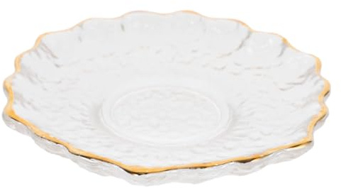 Zerodeko Sottobicchieri in Vetro Trasparente Bordo Dorato, Tappetini Isolanti per Tazze Resistenti al Calore, Piattini Creativi per Tavoli da Pranzo, Decorazione Elegante la Casa