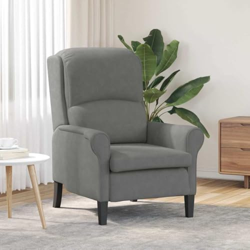 Hoopleep Sessel Dunkelgrau, 76x94x102 cm, Mikrofaser, Holzwerkstoff, gemütlicher Loungesessel für Wohnzimmer, Schlafzimmer, bequemer Lesesessel, langlebiges Sitzmöbel