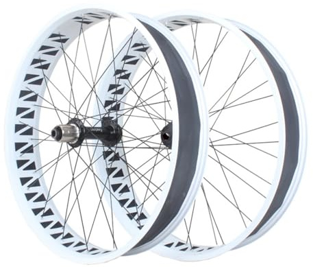 SXSHEYS 26 Zoll x 4,0–4,9 Zoll Fatbike-Laufradsatz mit Scheibenbremse, Vorder- und Hinterrad mit Steckachse (15 x 150 mm / 12 x 197 mm), 36 Loch, 8/9/10-fach Kassettennabe
