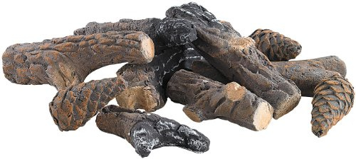 Carlo Milano Deko Holz Kamin: Dekorations-Äste & -Tannenzapfen für Bio-Ethanol-Öfen, 10-teilig (Keramikholz für Ethanol Kamin, Keramikholz für Bioethanol, Vintage)
