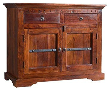 MASSIVMOEBEL24.DE | Oxford Kommode Akazie 107x50x88, Farbe:Dunkelbraun lackiert, Größe:107x50x88 cm (BxTxH)