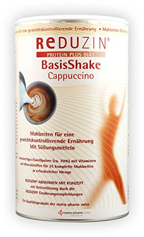 Reduzin Mahlzeitenersatz zum Trinken, Cappuccino, 25 cremige Shakes pro Dose, leckerer Abnehm Shake, Diät Shakes zum Abnehmen