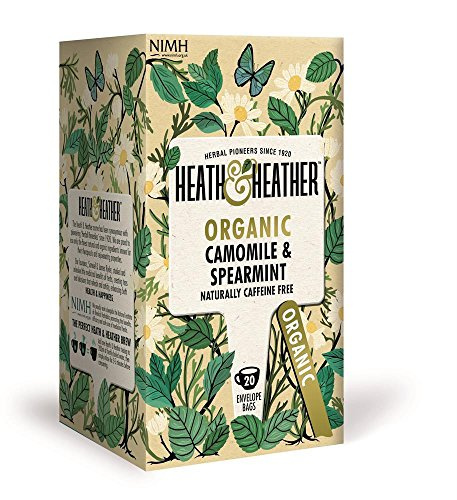 Heath & Heather - Organic Camomile & Spearmint Tea • Soothing Herbal Fusion for Calm & Digestive Ease • Caffeine-Free • Vegan • 20 Tea Bags
