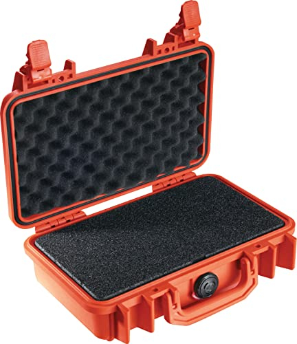 PELI Protector 1170 Schutzkoffer für Sicheren Transport von Kameraausrüstung, IP67 Wasserdicht, 3L Volumen, Mit Schaumstoffeinlage (Anpassbar), Orange