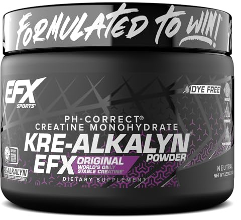 EFX Sports Kre-Alkalyn EFX Powder | pH Correct Creatine Monohydrate Powder Supplement | Strength, Muscle Growth & Performance | 66 Servings (Unflavored)