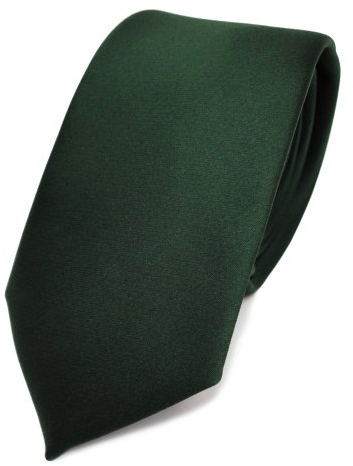 TigerTie Herren Krawatte 6 cm schmale Satin Tie in grün dunkelgrün tannengrün einfarbig uni Business, festliche Veranstaltungen und Freizeit