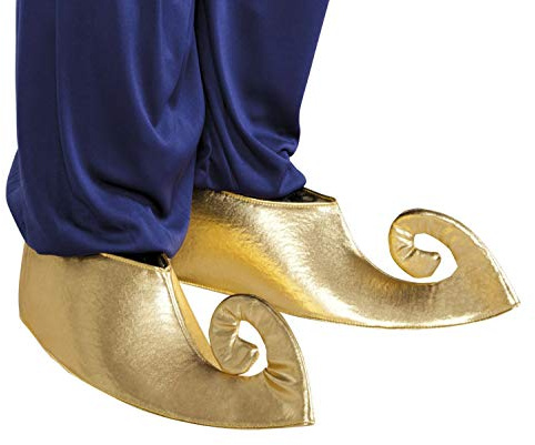 Boland Sultan Adult Shoe Cover – Gold, Standard Size – Perfect for Carnival, Costume Parties, and Arabian-Themed Events