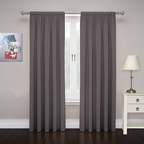 Pairs to Go Eclipse Cadenza Paire de Rideaux de fenêtre en Microfibre avec Passe-Tringle, filtrant la lumière, 213,4 cm de Long x 101,6 cm de Large, (2 Panneaux), Fumé