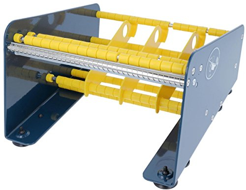 TE-Office Etikettenspender Labelspender aus Stahl für Haftetiketten Tischgerät manuell bis 212 mm inklusive 3 Rollenteiler