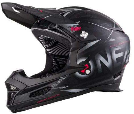 O'NEAL | Mountainbike-Helm | MTB Downhill | Nach Robustes ABS, Ventilationsöffnungen für Luftstrom & Kühlung, ABS Außenschale | Fury Helmet SYNTHY | Erwachsene | Schwarz | Größe S