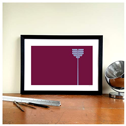 GroundDesigns BURNLEY Turf Moor Tulip Floodlights Stadium Wall Art