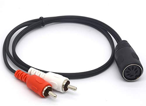 GLHONG 7 Pin DIN to RCA Cable, 7-Pin MIDI Female Plug to 2 RCA Male Audio Adapter Cord for Bang & Olufsen, Naim, Quad.Stereo Systems (50 cm)