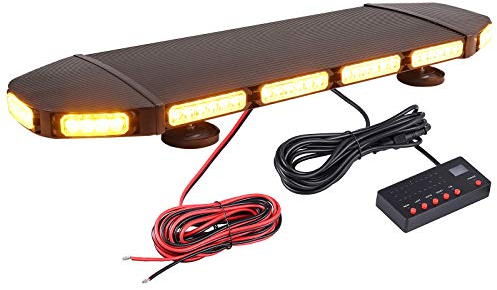 72 LED Luz de Advertencia de Emergencia Magnética IP65 Baliza Impermeable 21 Modos Intermitentes Luz Estroboscópica Ambar Interruptor de Control de Pantalla 216W 12V / 24V para Remolque Camión SUV