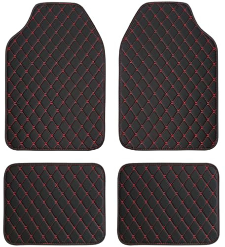 COLINOO Luxus-Leder-Automatten, universell, Allwetter, Auto-Fußmatten, komplettes Set für Auto, SUV, Van & LKW