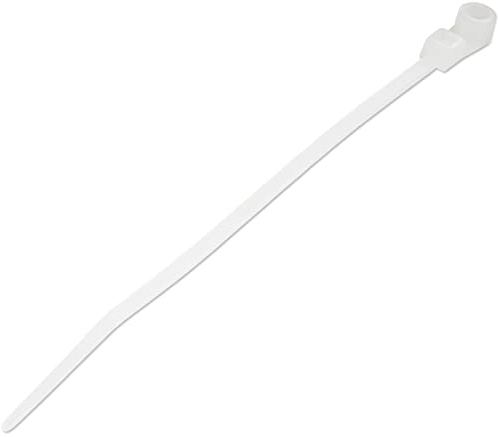StarTech 4(10cm) Cable Ties, 1/16(2mm) Wide, 100 Pack (CBMZTS10N4) | 7/8(24mm) Bundle Dia. 8kg (18lb) Tensile Strength, Nylon 66 Self Locking Ties with Screw Hole, With Mounting Hole