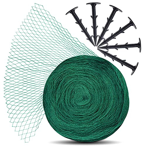 lampox Vogelschutz-Netz, Obstbaumnetz, Gartennetz, Teichnetz, Pool Netz, Vogelabwehr-Netz, Laubnetz, robust 12x12mm (8x8 m, inkl. 16 Haken)