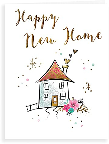 Piccadilly Greetings Koko Designs K70041 Luxus-Glückwunschkarte zum neuen Zuhause, 20,3 x 15,2 cm, Weiß