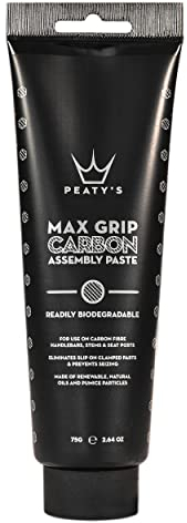 Peaty’s Max Grip Carbon Gripper Paste, Eco Alternative, Eliminate Slip Between Bike Components, Handle Bars, Bicycle Stems & Seat Posts, Handlebars, Readily Biodegradable Natural Oils & Pumice, 75g