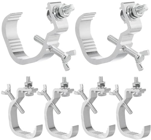 BIUDECO Crochets De Serrage En Aluminium Pour Éclairage De Scène 12X1X12Cm Pinces Réglables Pour Lumières De Scène Stables Et Sécurisées Accessoires Sono Dj Pour Installation Facile