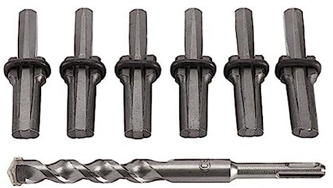TsoLay Kit d'outils de fendeur de pierre avec foret - Outils de carrière - Argent - Pour fendre des roches de , béton, marbre