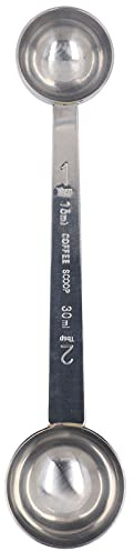 Cuillère à café doseuse, cuillère à café de cuisine avec poignée graduée, 15 ml et 30 ml, double tête en acier inoxydable, louche pour la cuisson