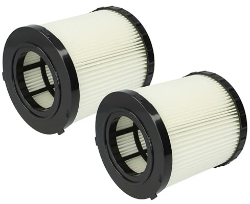 vhbw 2x Faltenfilter kompatibel mit Dewalt DCV581h | DCV584l, DCV580h, DCV582, DCV580, DCV581 Staubsauger - Patronenfilter Schwarz Weiß